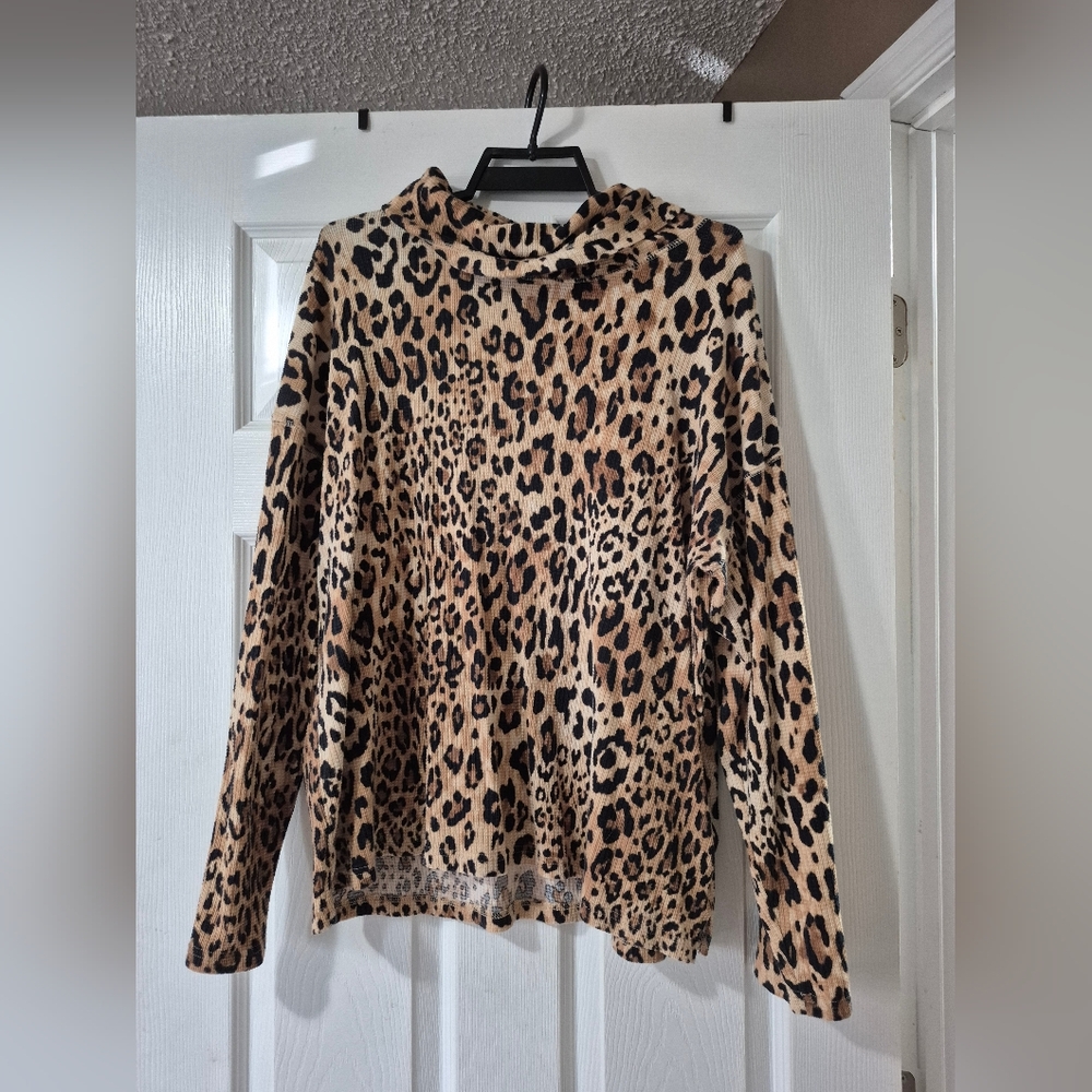 Chaps Leopard Print Sweater